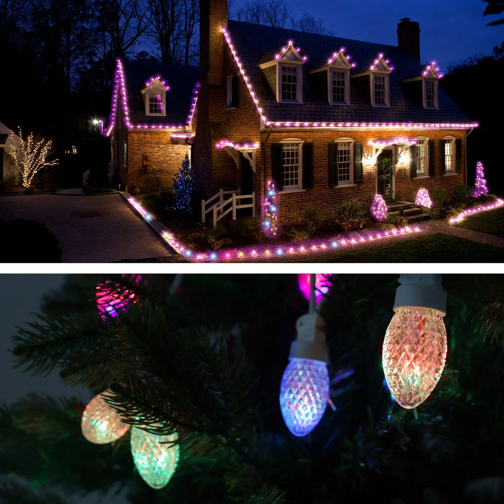 Christmas Light LED C9 exterior, String 20 Color 23ft Waterproof Bulbs Lights Changing Eva's Lights