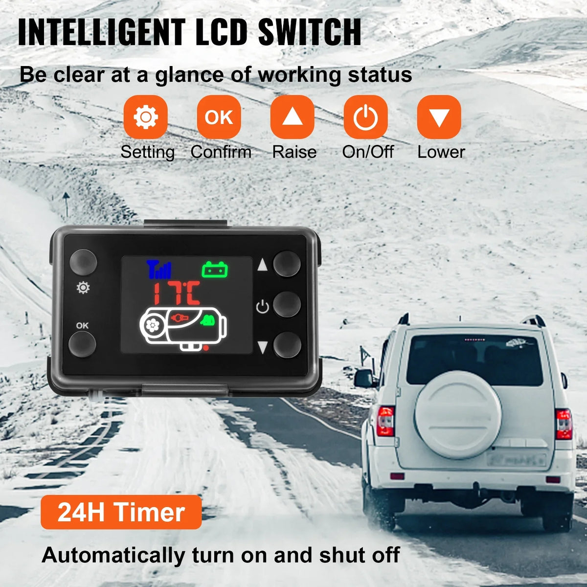 Trailer Boat LCD Heater 8KW Thermostat Trucks For Air Car BENTISM 8000W 12V Diesel