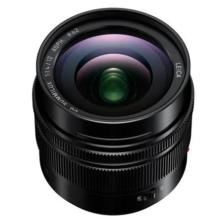 for Leica Micro Lumix Four Aspherical 12mm Summilux f/1.4 Lens DG Black Thirds, G