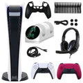 5 Console (PS5, Red Version) with PlayStation Dualsense Controller and Digital Extra Accessories Kit PlayStation Digital
