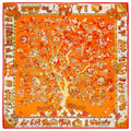 Square Orange Shawl Womens For Silk Scarfs Feeling Cotton Polyester