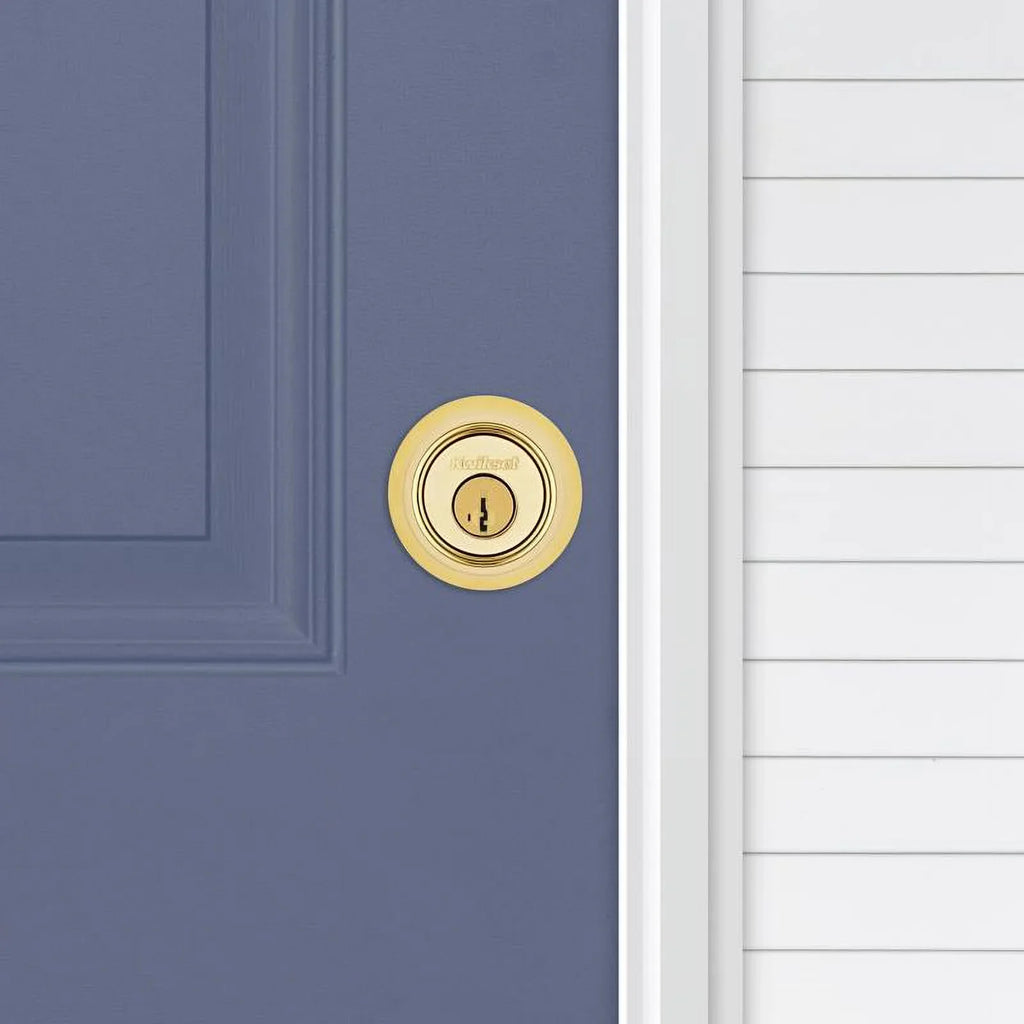 Quantity 1 CP Brass 3 K6 Polished Kwikset Deadbolt, SMT RCS 660 Security RCAL - Single-Cylinder