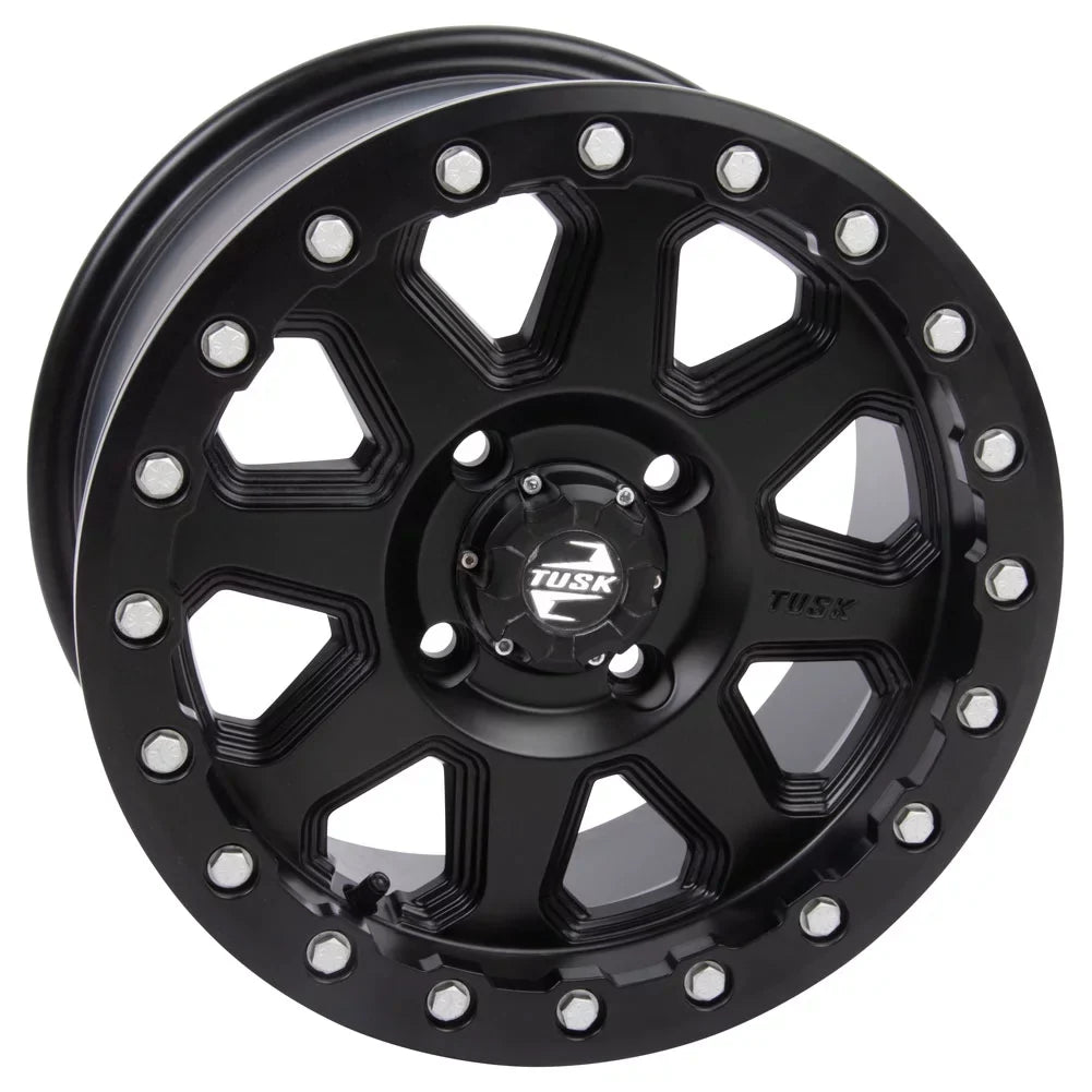 For 2022 5.0 Beadlock + Edition EPS 14x7 4/110 2.0 Ranch VI Tusk Viking Yamaha Black Wheel Matte Uinta