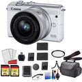 '+ + Canon Lens Spare More Kit EOS Camera Digital Memory with 15-45mm with Battery M200 Mirrorless (White) Card 128GB