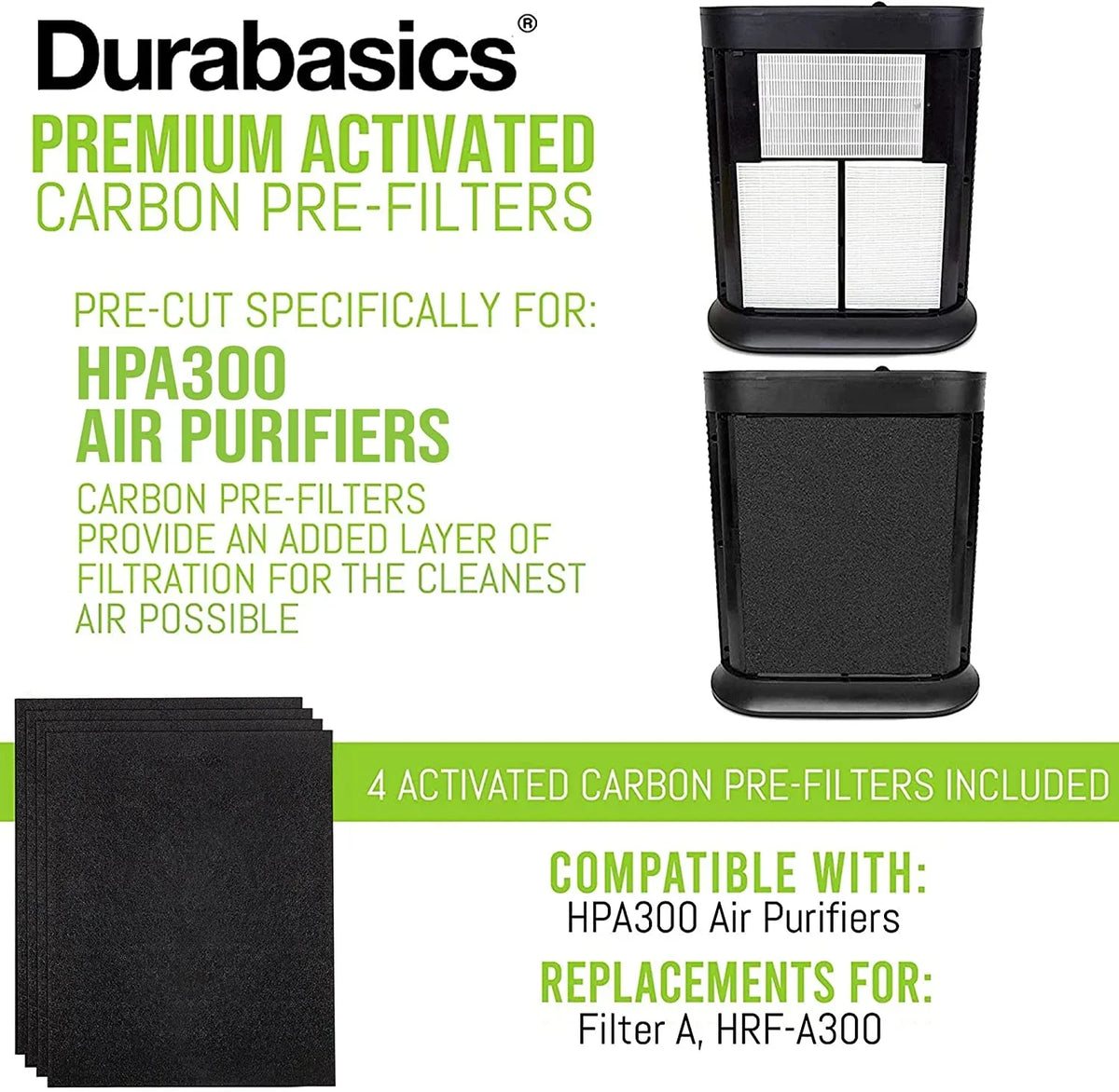 HPA300 Pre-Filters Filter for HRF-AP1-4 Honeywell A, Replacement, Air Prefilter Durabasics Prefilter Honeywell Pack A, Honeywell Filters, Filter Honeywell Replacement for Honeywell Pre Purifier,