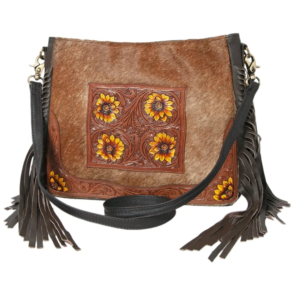 handbag Hair-on women western purse OHLAY bag Leather Genuine KB HOBO Tooled KBK126 Hand