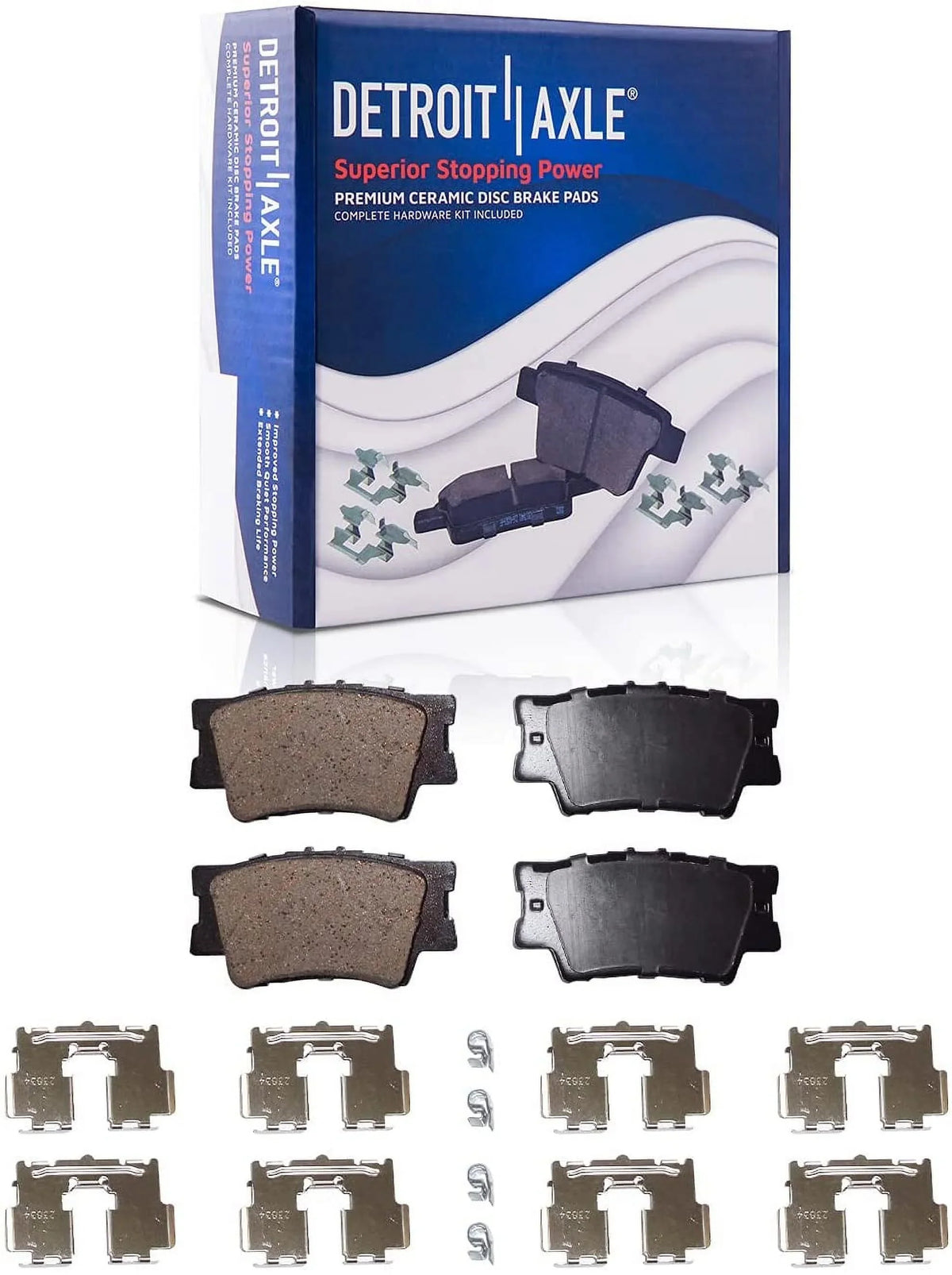 ES350, Brake 2012 for 2016 Rear & 2017 Brake 4 2011 2013 ES300h, Axle Avalon Ceramic - Pads Camry Pads Lexus Replacement 07-17 2009 08-18 2014 2008 07-18 Front 2010 Detroit 2015