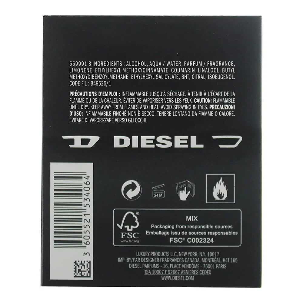Men, Fragrance Spray Diesel Eau for The de Only fl oz 1.7 Toilette Brave