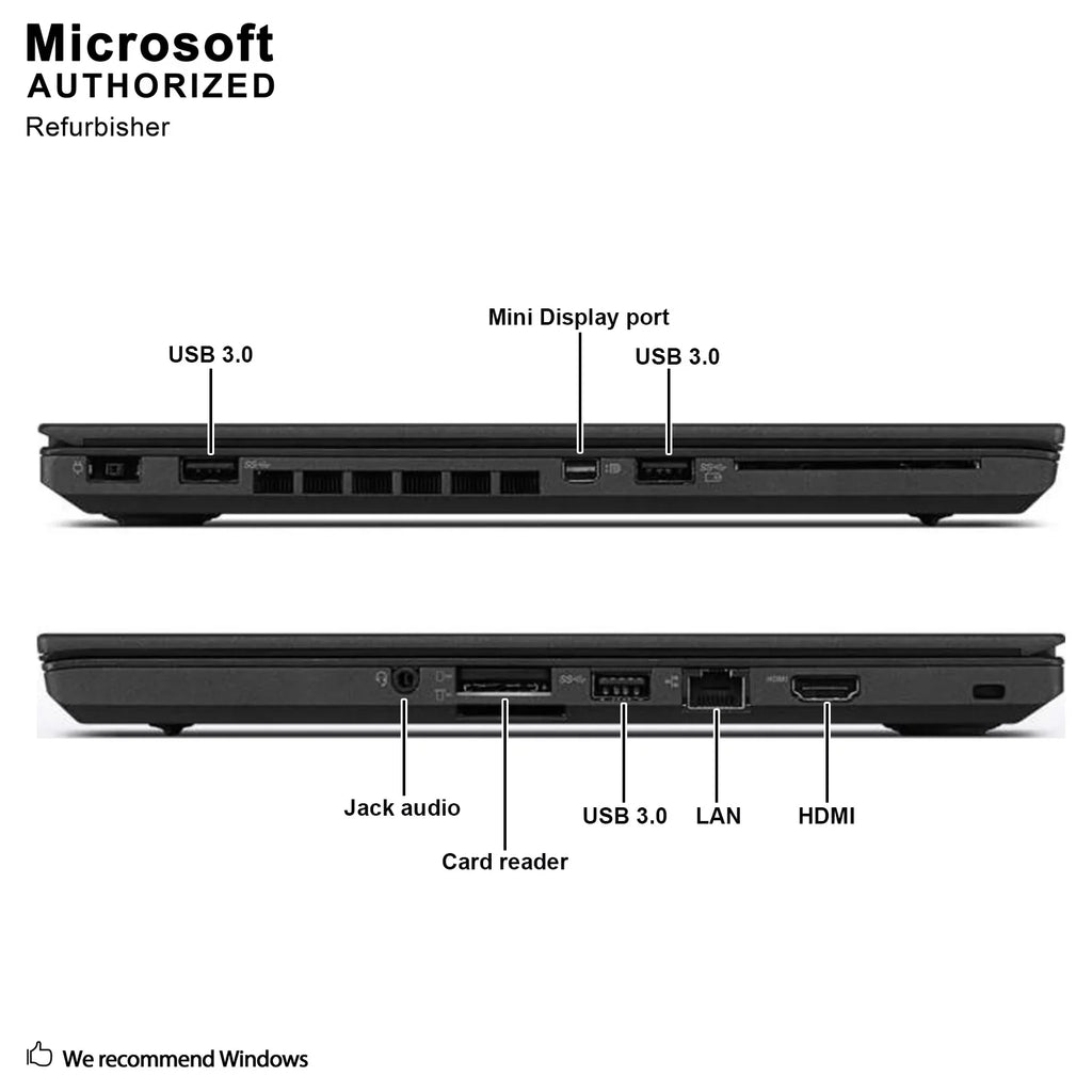 500G, Used Support miniDP, 3.0, Core DDR3L, to Grade 14" T460 up USB HDMI, A W10P64-Multi ThinkPad 3.0G, I5-6300U Lenovo 8G (EN/ES/FR) Languages Laptop,
