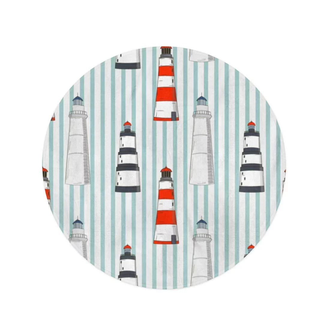 Round Beach Stripped Towel Tapestry Beach 60 Blanket Circular Beach Mat Pattern Towels Circle Travel SIDONKU Different Blue Boat inch Lighthouses Red Throw Abstract