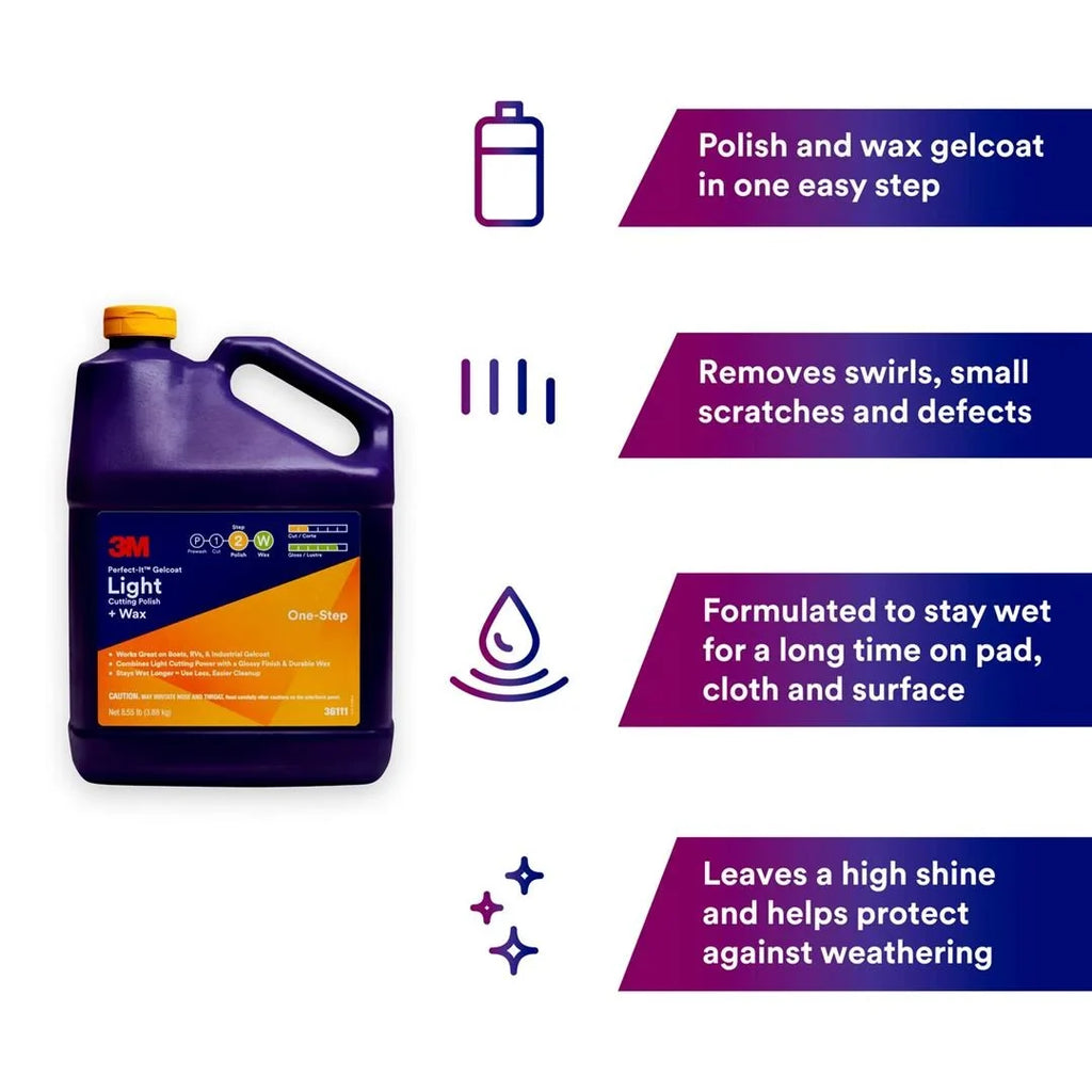 Polish-Wax Gallon Gelcoat Light Cut 36111; 3M