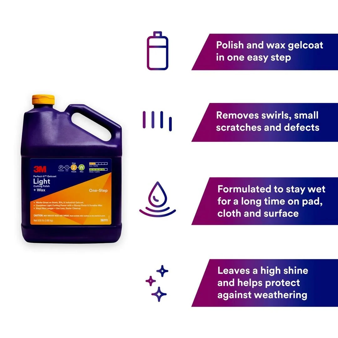 Polish-Wax Gallon Gelcoat Light Cut 36111; 3M