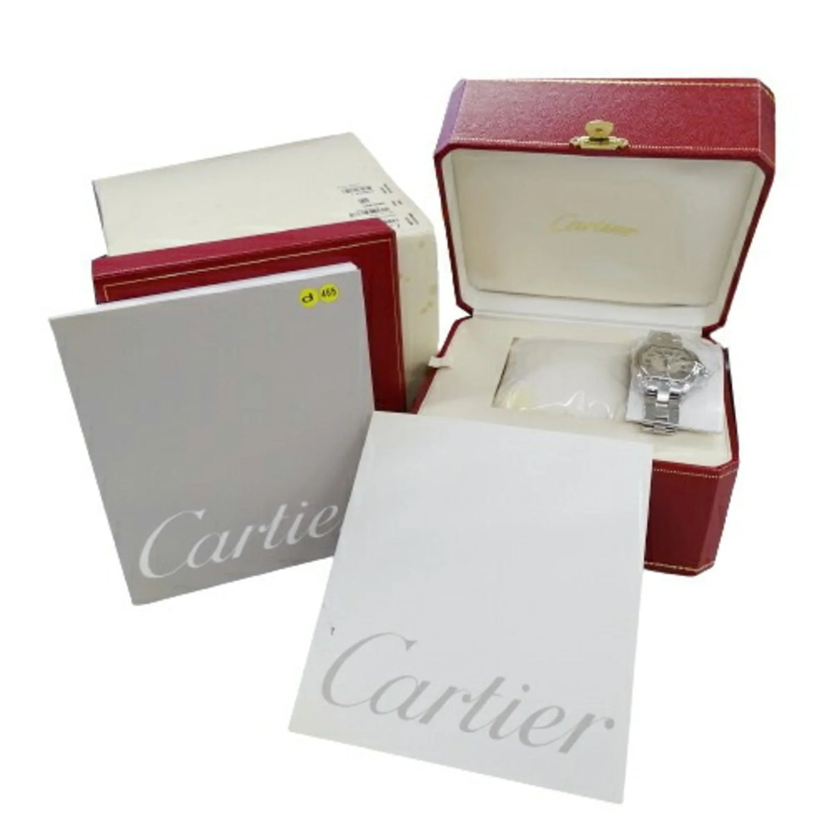 Stainless Ladies SS Steel Date Silver Quartz W62016V3 Cartier Pre-Owned (Fair) SM Roadster Polished Watch