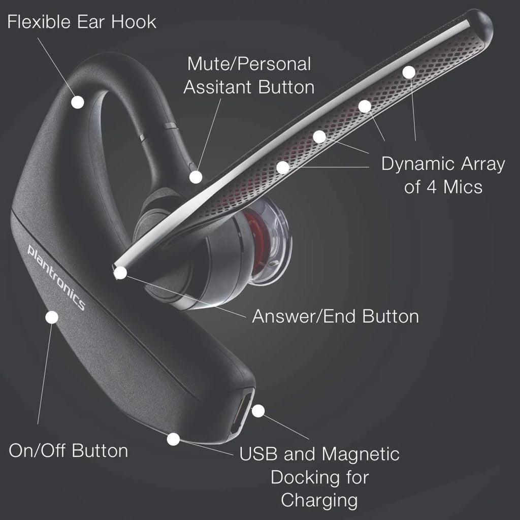 Plantronics PC, Softphones, Voyager 5200-UC 206110-01 Tablets Bluetooth MaC, - - Headset Compatible with Smartphones,