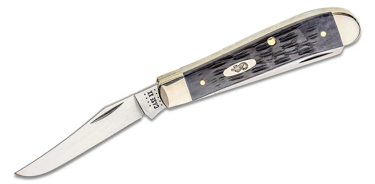 58414 Knife Pocket Steel Trapper Knives Crandall XX Pocket Worn Gray Bone Jigged Case Mini Carbon
