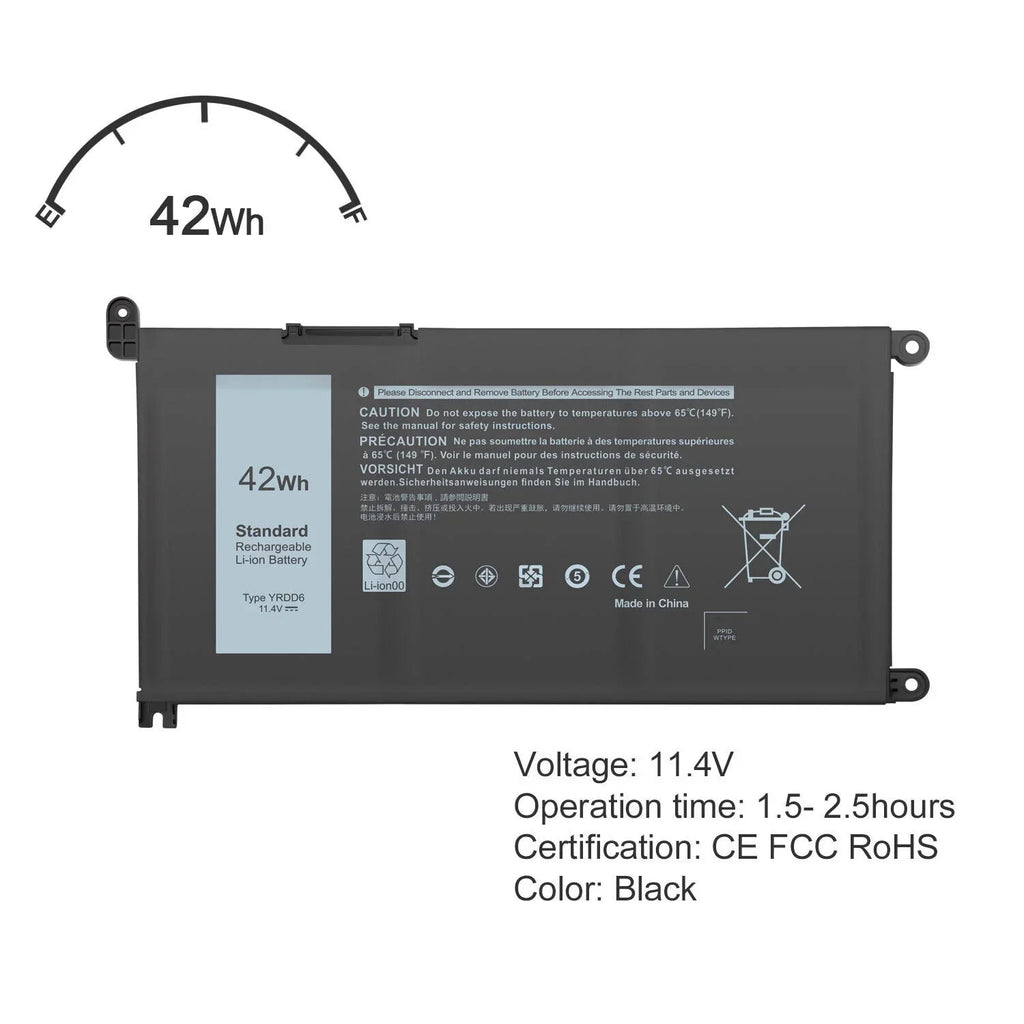 5491 1VX1H 5482 Inspiron 5593 for 5481 YRDD6 Battery 5590 2-in-1 5493 5485 5584