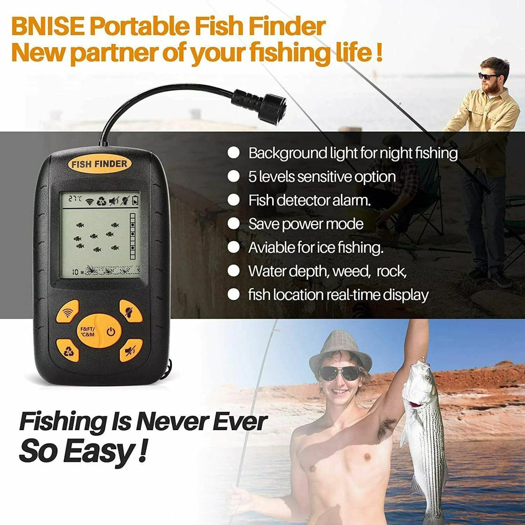 Your Advanced Sonar Portable Sensor Transducer with Fish - Enhance Echo Jahy2Tech Experience Finder Fishing Technology Alarm