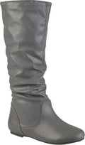 Women's Jayne Boot Faux High Wide 7.5 Grey Leather Extra Knee M Collection Calf Journee Slouch