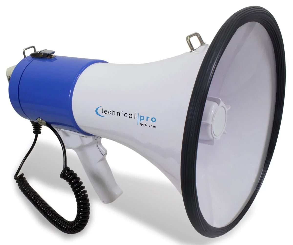 and Adjustable 4) Built-in Control Volume Technical Megaphone 40 (Qty Speaker Bullhorn Watts Pro 1200 Yard with Range Siren,