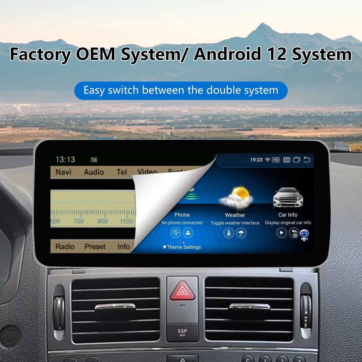 W204 C 8GB+256GB Screen Wired Year Class Touch with 10.25" Touch Top Mirrorlink Supports NTG4.5/4.7, CarPlay Wireless Car for Auto 13 Car Android Screen Stereo Benz Road Android 2011-2014