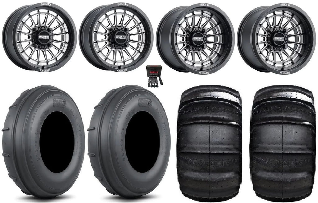 / Polaris Ranger 900/1000 Wheels Delta XP XP 15x7/15x10 Stripper Tires PRO XP Sand TT/XL CC / RZR 30" 1000 HP Bk MetalFX