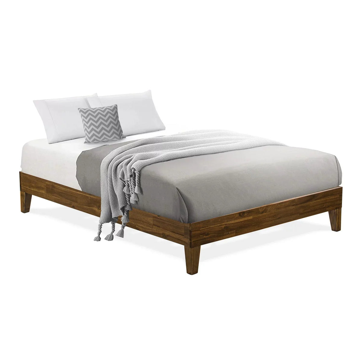 Bed Wood in Traditional Navarro Full Engineered Walnut West East Furniture