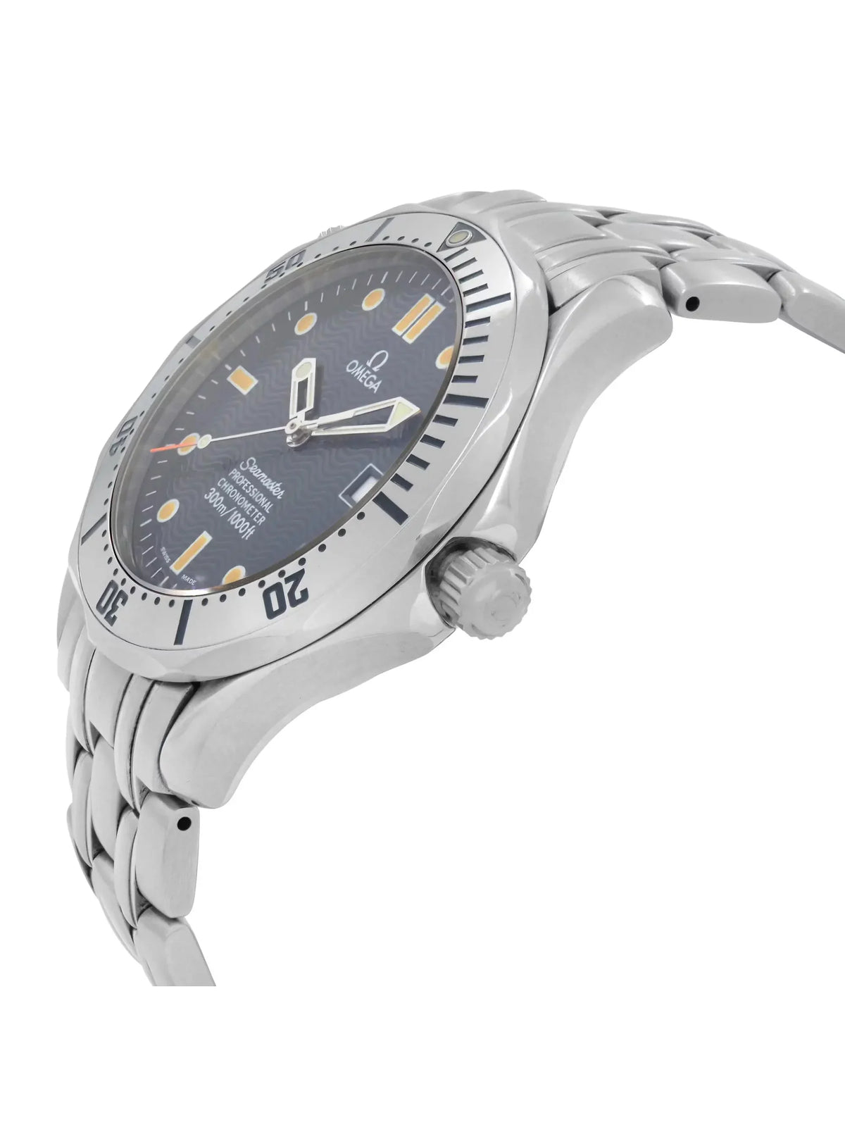 Watch Dial 41mm Omega Steel Seamaster Men Automatic Wave Diver Blue 2532.80 300m