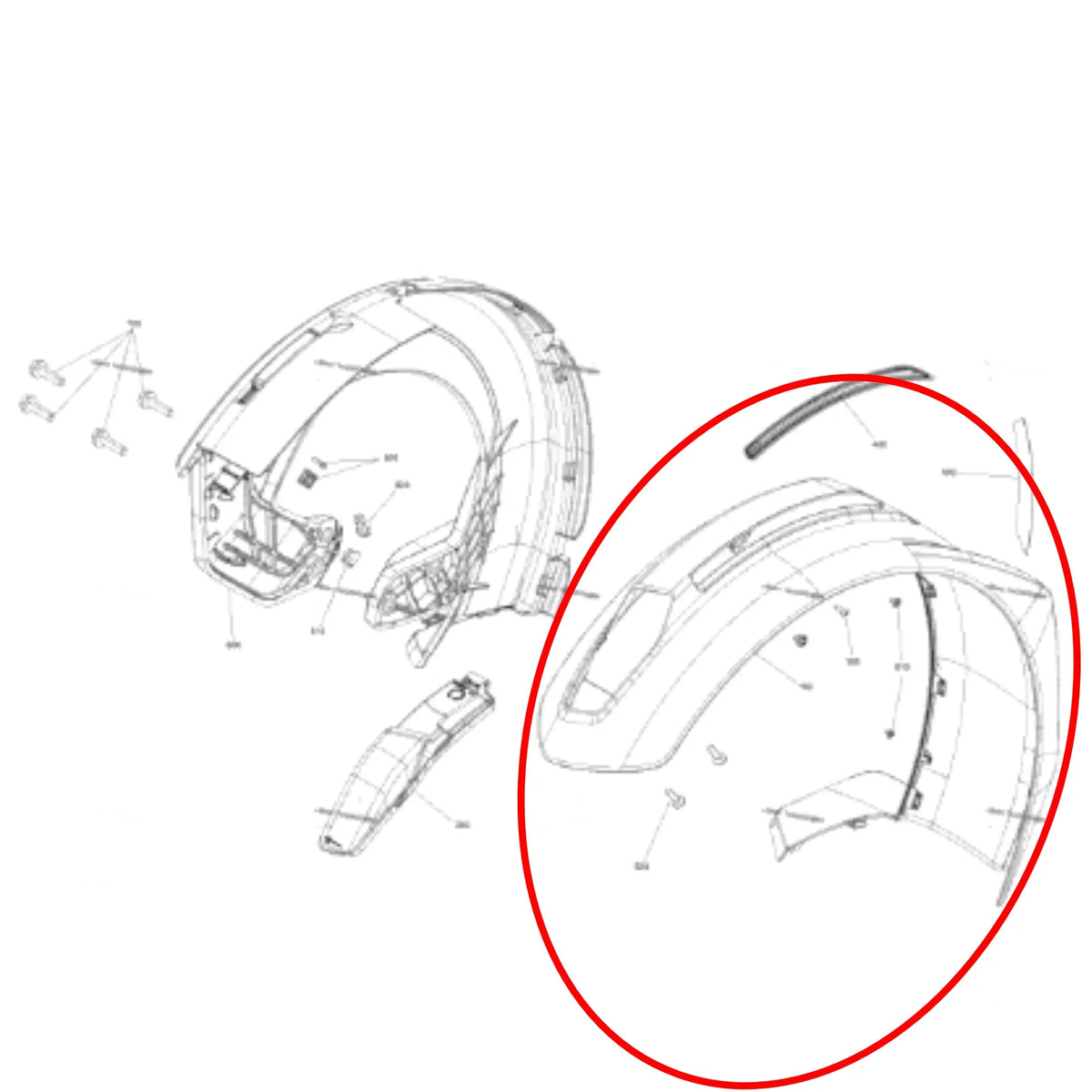 new Can-Am Left Front Fender, Ryker Hand OEM 705010755