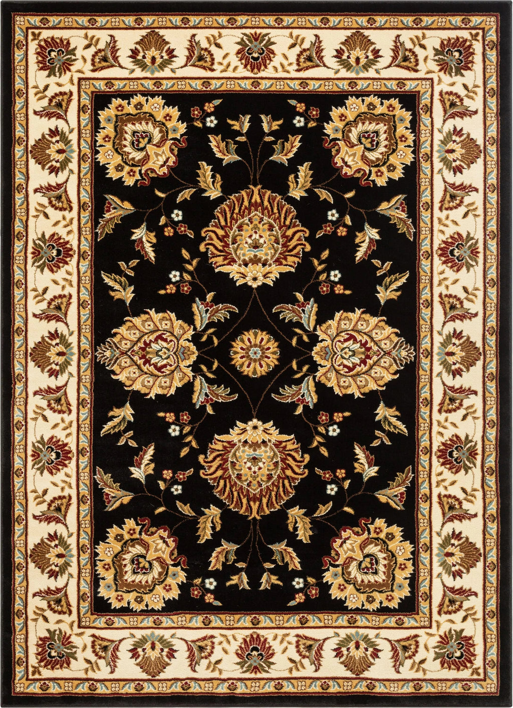 Abbasi 10'6" 7'10" Rug Well Black x Woven Area Timeless Oriental Persian