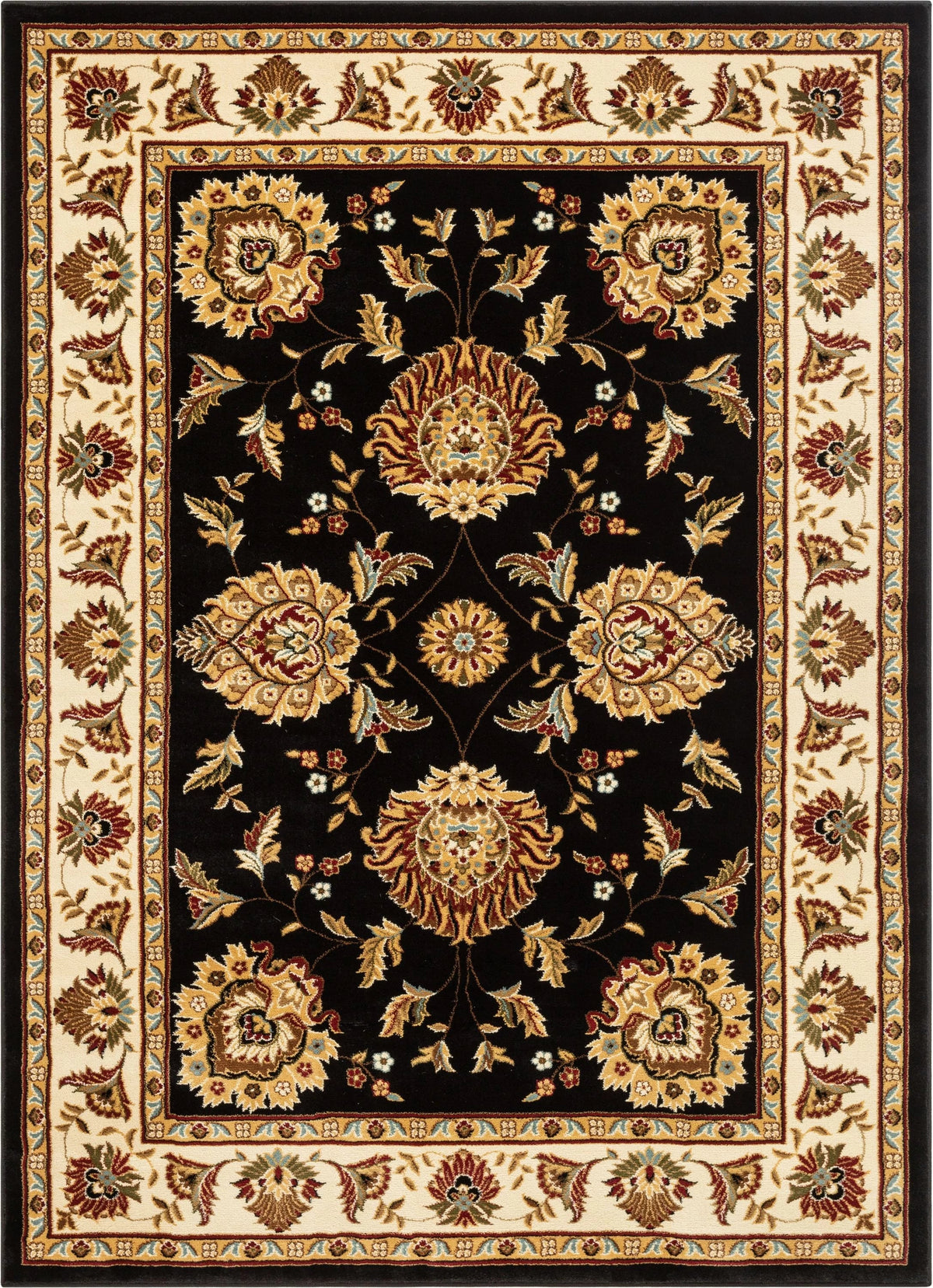 Abbasi 10'6" 7'10" Rug Well Black x Woven Area Timeless Oriental Persian