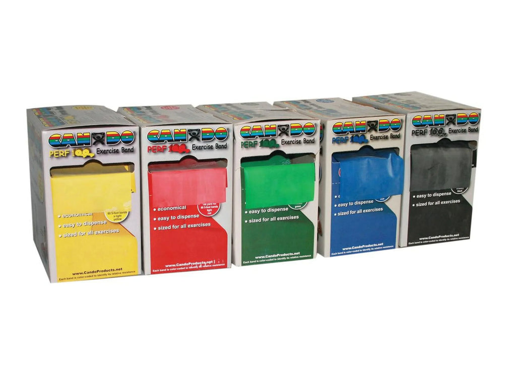 5 band, yellow Perf-100 pc black) ea: through (1 CanDo exercise set 100 yard