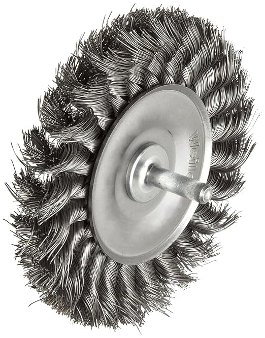 in Knot Wheel, 17687 Weiler Fill, .014" Steel Made 4" Wire Stem-Mounted USA 1/4" the Stem,
