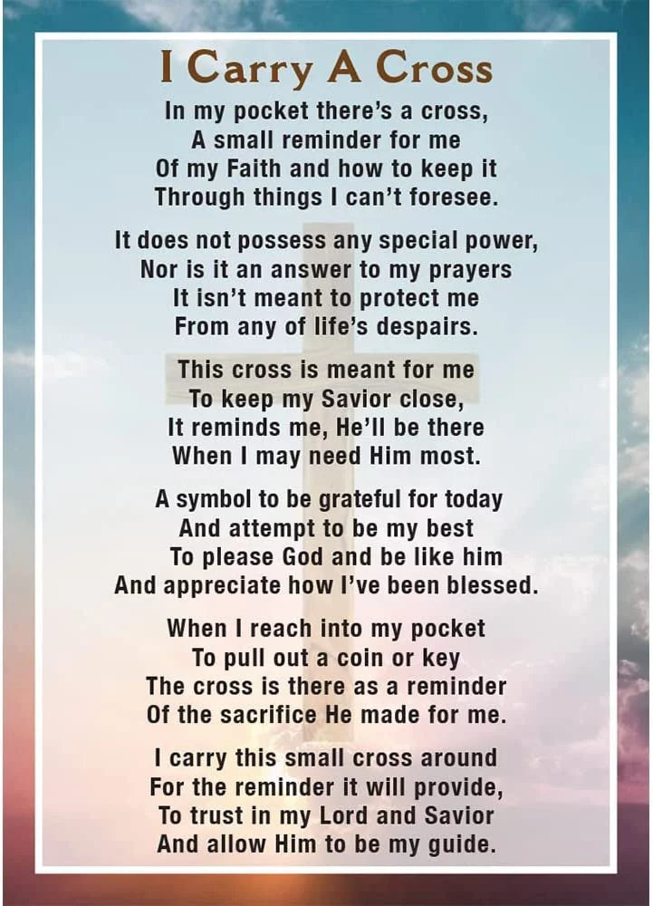of - Pack A Una Pocket 100 Cross Card Llevo I Bilingual Prayer Cruz Carry