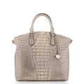 Brahmin Satchel Cane Duxbury Large Silver/Metallic Sugar