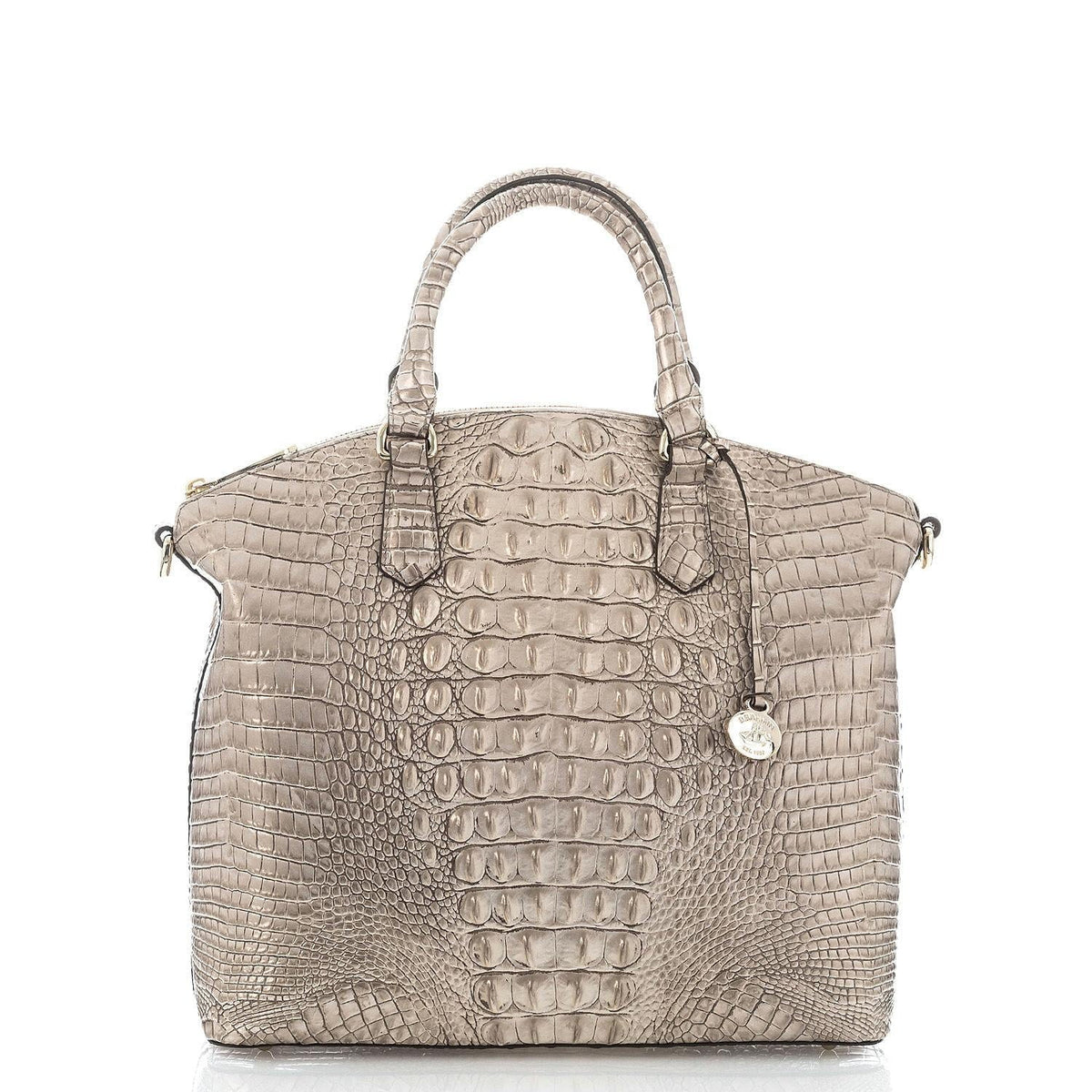 Brahmin Satchel Cane Duxbury Large Silver/Metallic Sugar