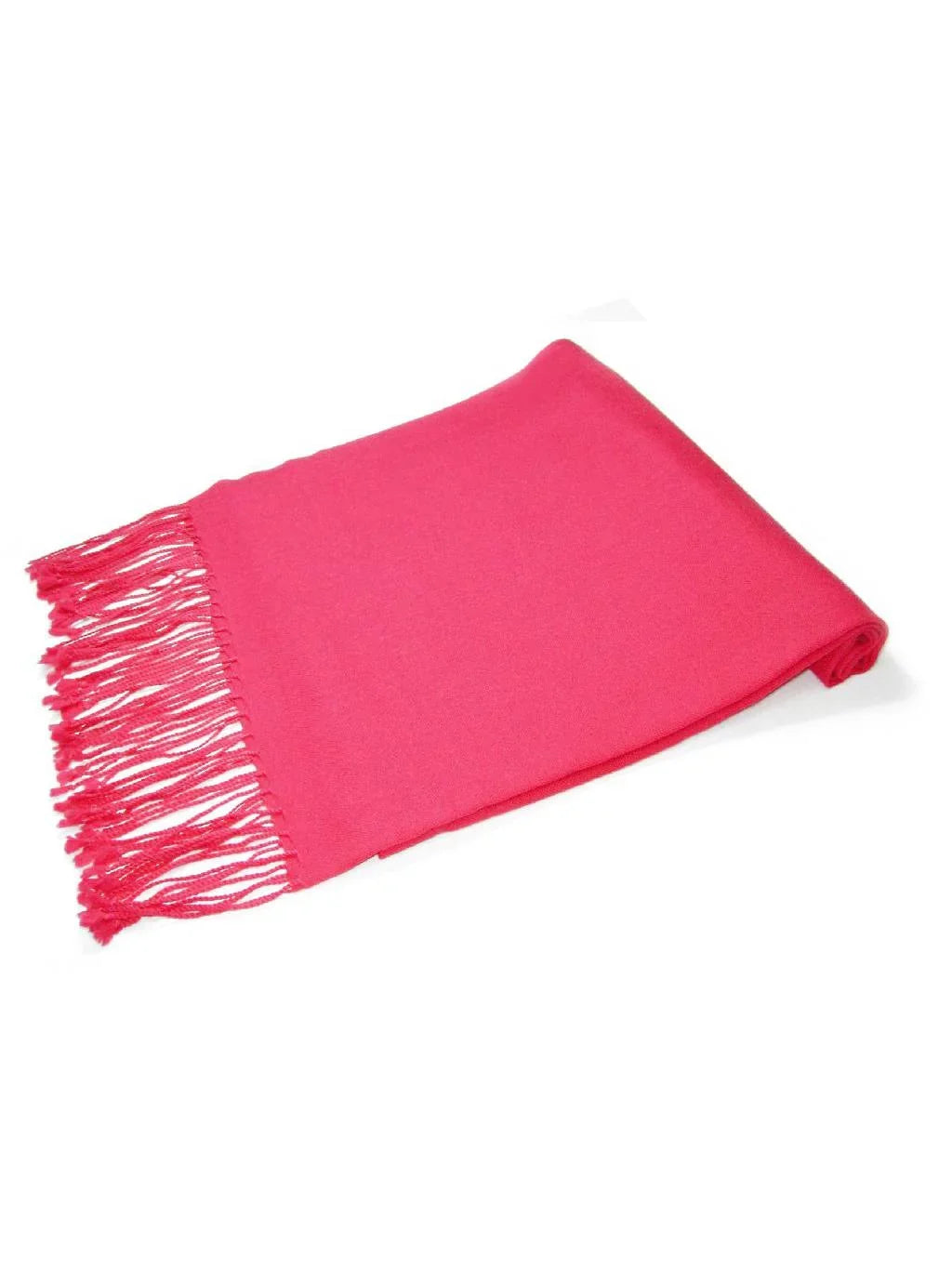 100% Color Fuchsia Solid Pashmina Hot Wrap Wool Shawl Biagio Scarf Pink Womens