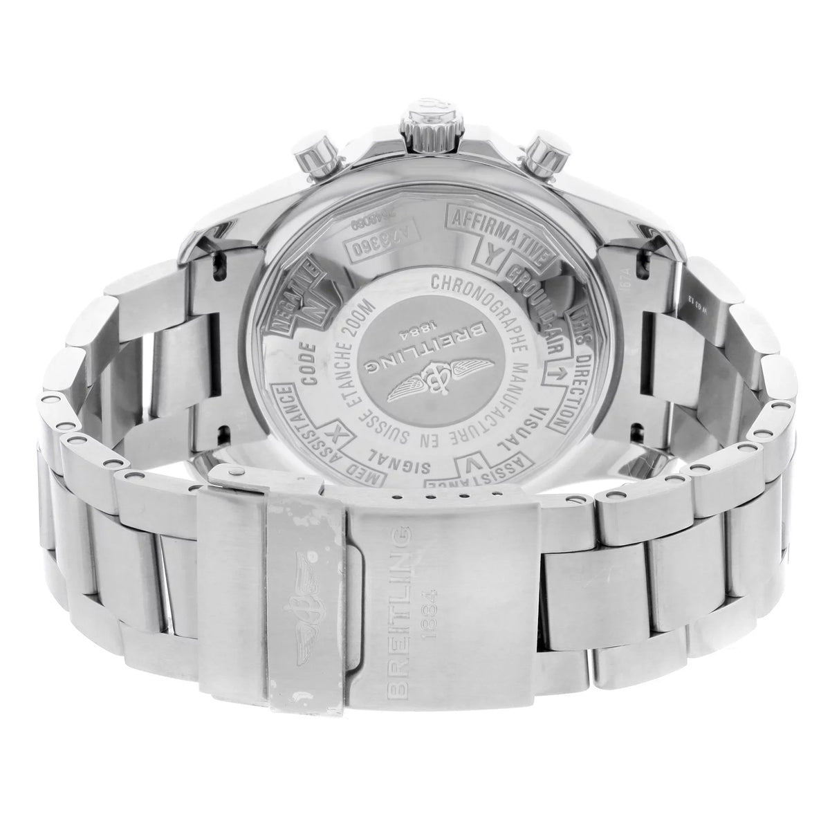 Mens Breitling A2336035-BA68SS Watch Black Automatic Dial Chronospace