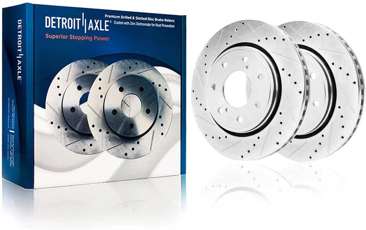 Front Rotors & 2015 2014 2010 Detroit F-150 for 2017 Axle Drilled Replacement Brake 2016 - 2012 2013 (7-Lug) Slotted 2011