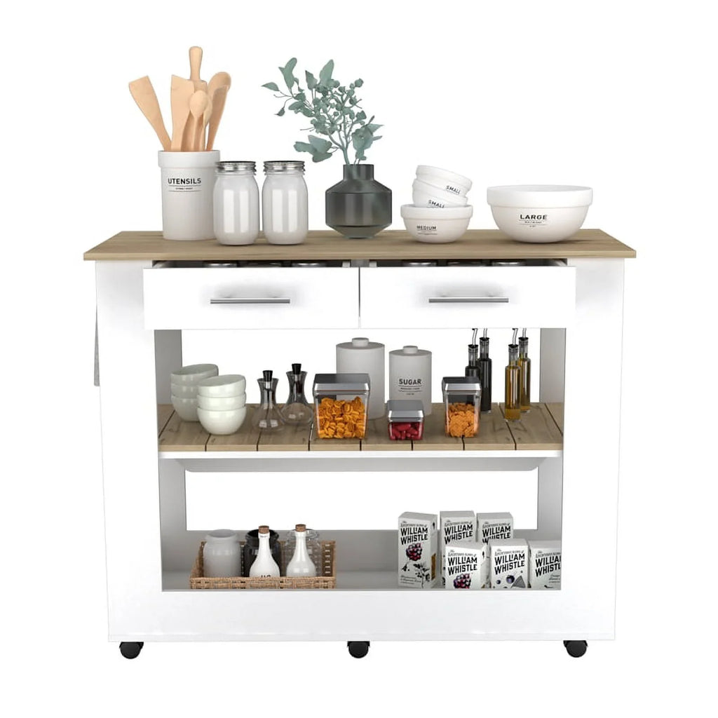 2-Piece Home Square Island Wood Sink Kitchen Set with and Utility