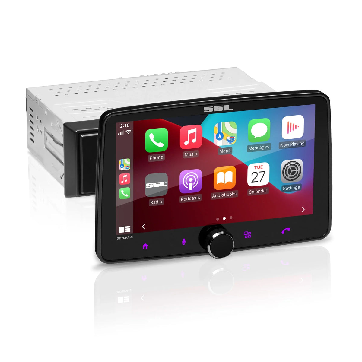 Bluetooth Auto, Audio Stereo CD DD7CPA-S Calling Radio Audio Inch 7 System Car Sound Laboratories Touchscreen, CarPlay, Storm Unit, Receiver Single No Android with - Din & Head Player,