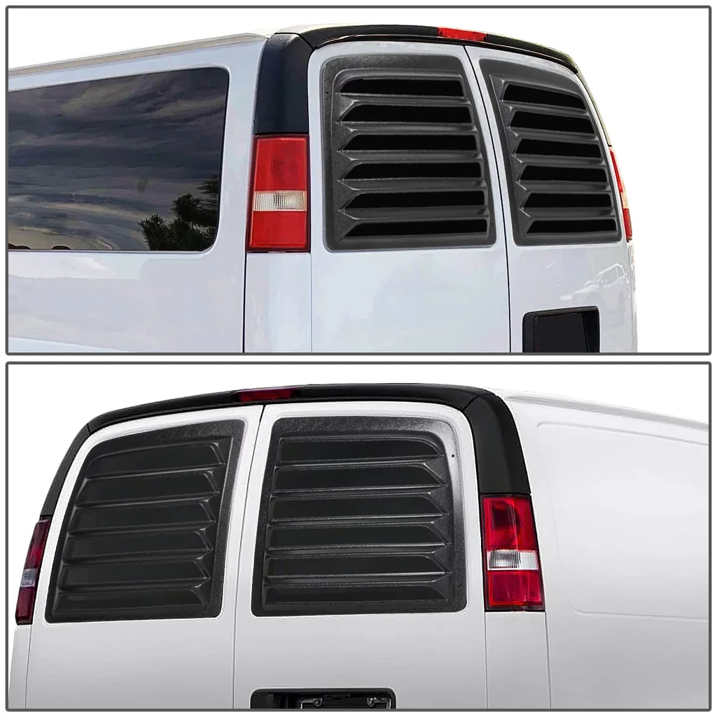 Sun 08 For 09 07 Shade 2Pcs 13 12 to 01 Louvers 11 DNA GMC Cover 02 15 Van 10 05 3500 Express 04 Motoring 03 Window Savana 16 Rear 2500 Scoop 2017 14 06 Chevy 1997 WINL-004 1500