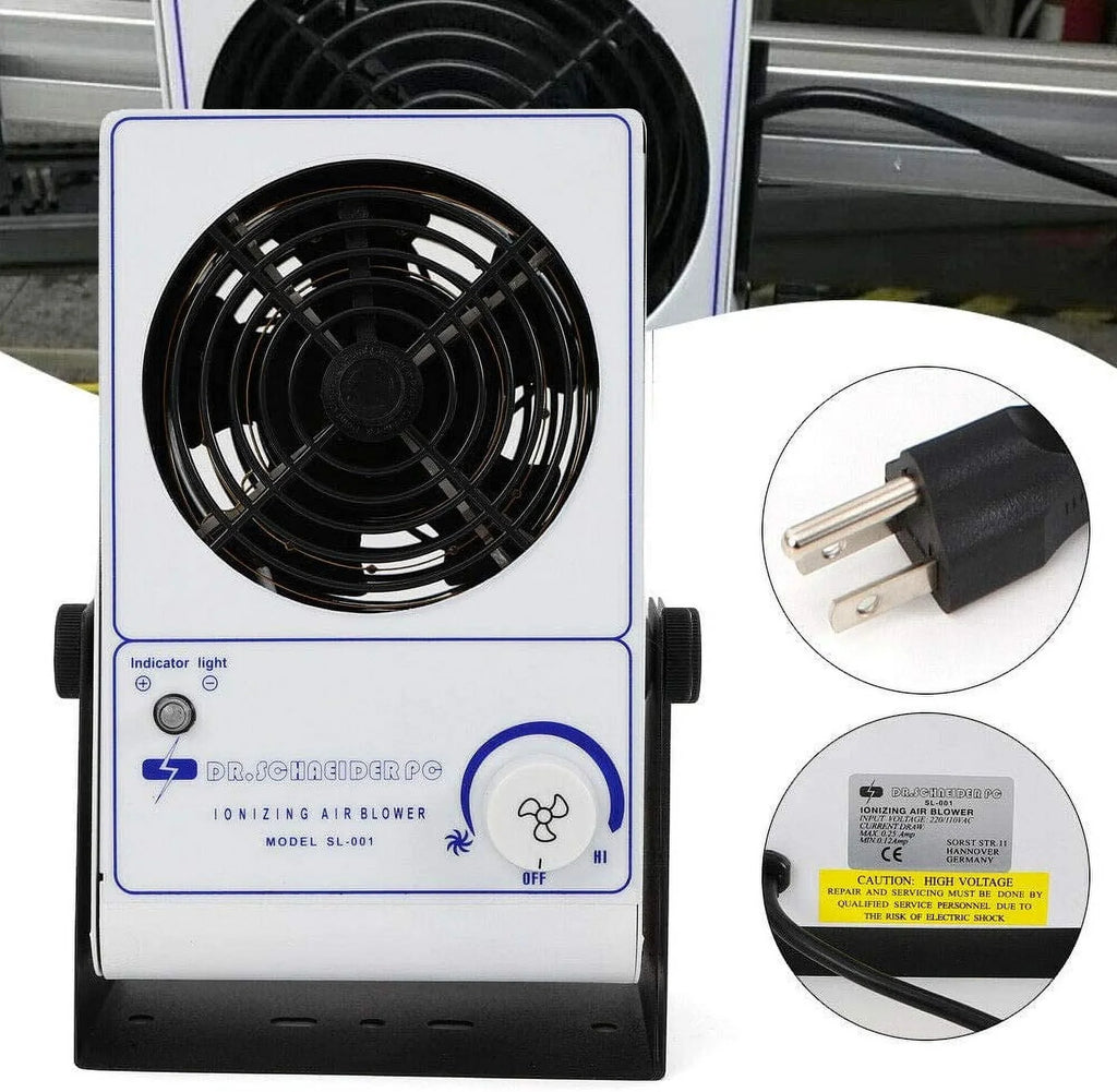 110V Fan Eliminator Ion Anti-Static Discharge Ionizer OUKANING Blower Air Static Ionizing