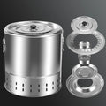 Garden Cooking Large Barbecue Bucket Space Grill Beach Furnace Smokeless for Steel Parties Stainless Tailgate Grill