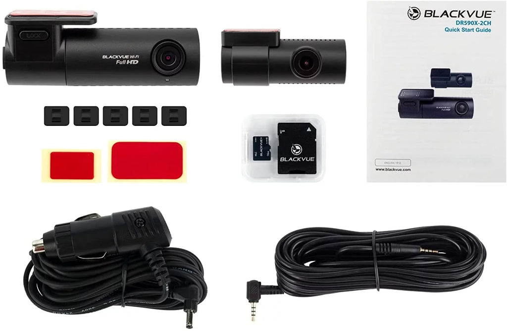 Hogor | Wi-Fi Dashcam | Lens Mode Card microSD HD Full BlackVue Support 32GB with Cloth with Parking DR590X-2CH