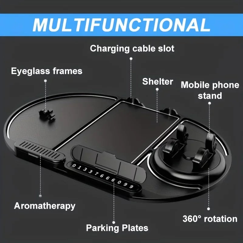 Car - Anti-Slip Dashboard Organizer with 4-in-1 Multifunctional Phone Convenient Sticky Holder and and Mat Non-Slip