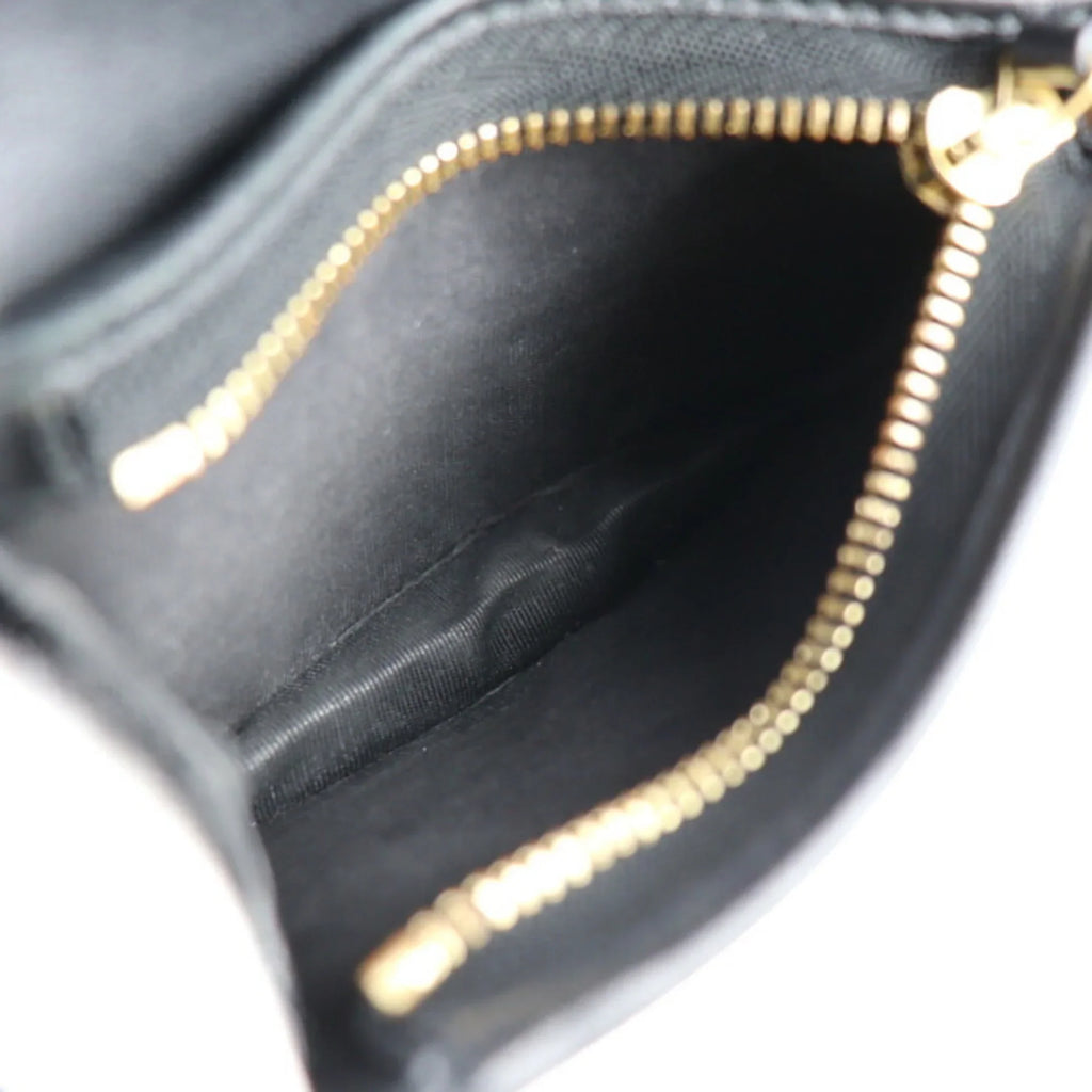GG Pre-Owned Black 508757 Supreme (Good) Bee Compact BEE Gold Leather Canvas Beige Brown Bifold Wallet