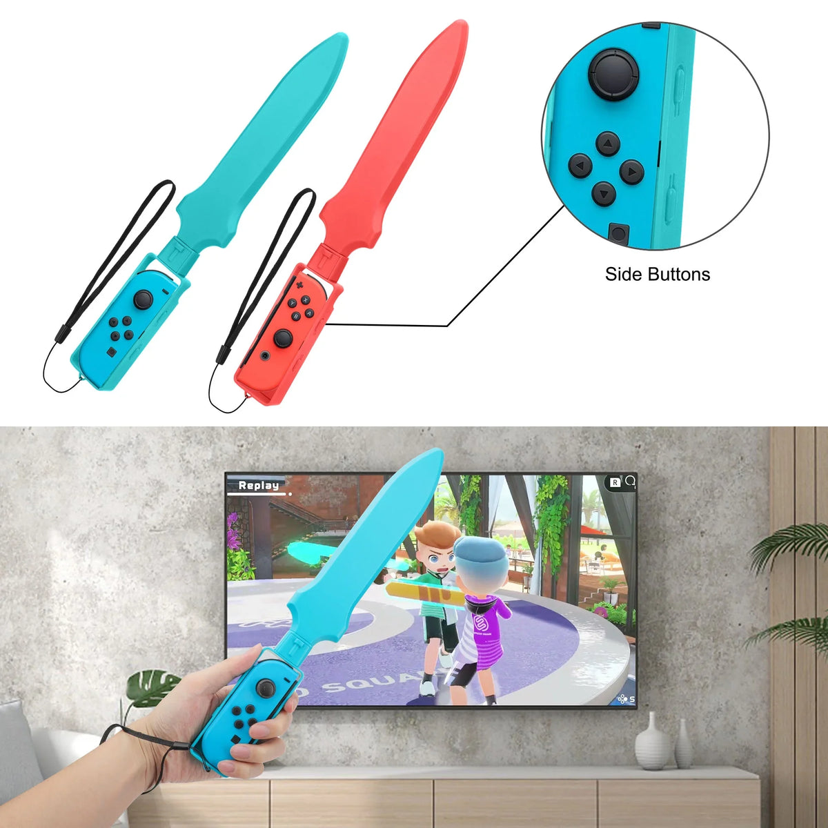 10-in-1 Games Swords, Kit Strap Bowling Switch/OLED, Family Accessories Clubs for Leg/Wrist Grip, Switch Nintendo Sports Grip, TSV Golf Racket, Accessories Tennis Kit with