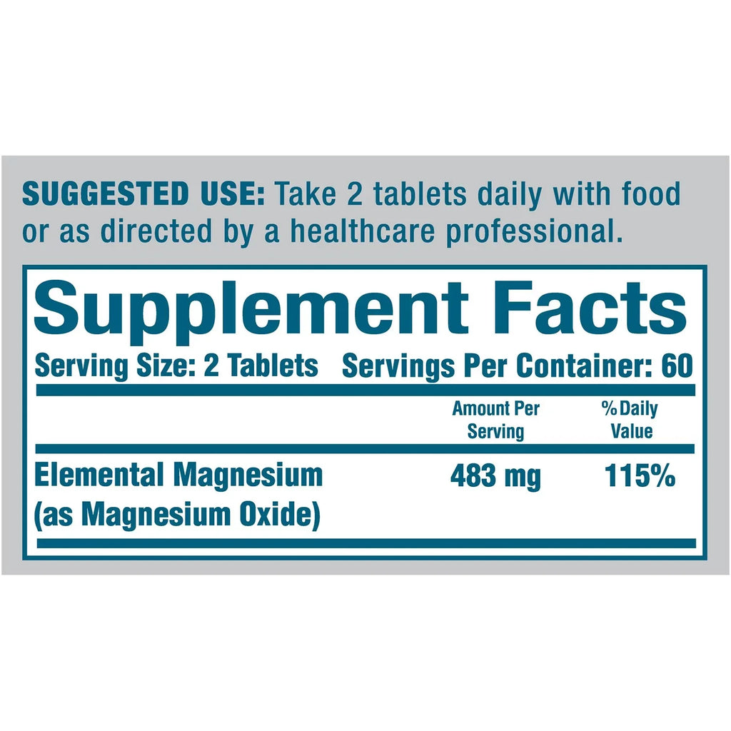 Oxide Tablets 6 free MagOx Dietary Sugar and 400 120 Gluten Supplement Pack Magnesium of