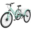 3-Wheeled Recreation Shopping, Trikes Rides, Mountain Heavy Exercise, Adventurous Adults 7-Speed w/Spacious MOPHOTO Tricycles, Bike and Basket 24"/26"/27.5" for Duty