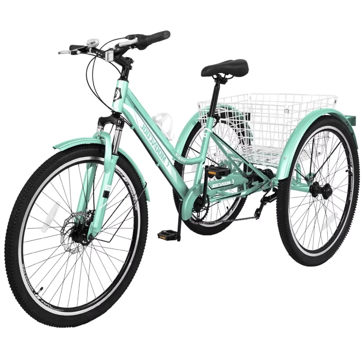 3-Wheeled Recreation Shopping, Trikes Rides, Mountain Heavy Exercise, Adventurous Adults 7-Speed w/Spacious MOPHOTO Tricycles, Bike and Basket 24"/26"/27.5" for Duty
